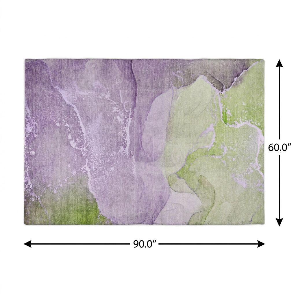 5' X 8' Purple And Lilac Abstract Shag Washable Area Rug With UV Protection - HomeRoots - Flyclothing LLC