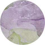 8' Purple And Lilac Abstract Shag Washable Round Rug With UV Protection - HomeRoots - Flyclothing LLC