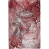 5' X 8' Merlot And Burgundy Abstract Shag Washable Area Rug With UV Protection - HomeRoots - Flyclothing LLC