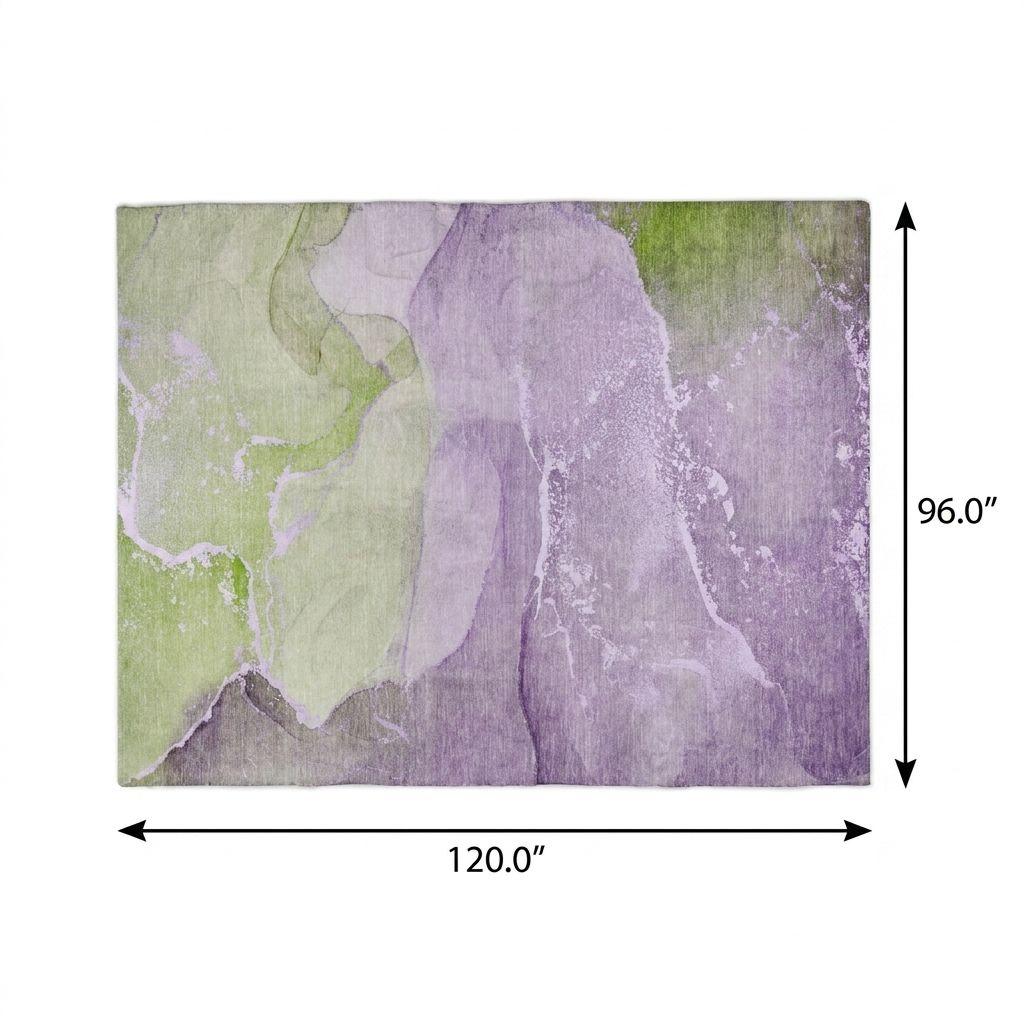 8' X 10' Purple And Lilac Abstract Shag Washable Area Rug With UV Protection - HomeRoots - Flyclothing LLC