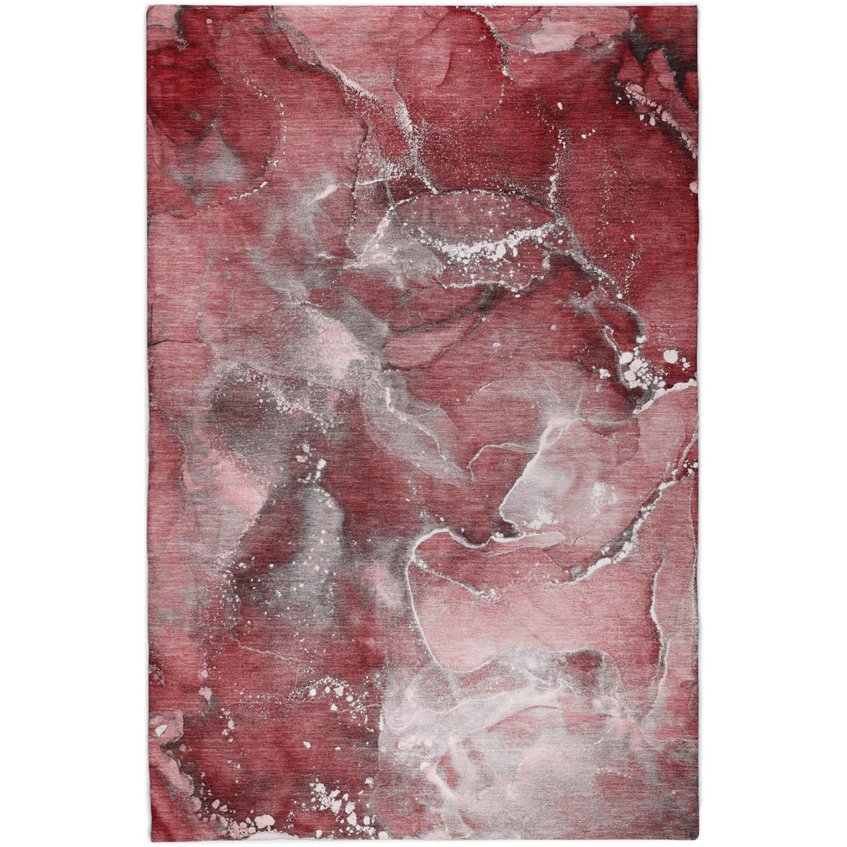 8' X 10' Merlot And Burgundy Abstract Shag Washable Area Rug With UV Protection - HomeRoots - Flyclothing LLC