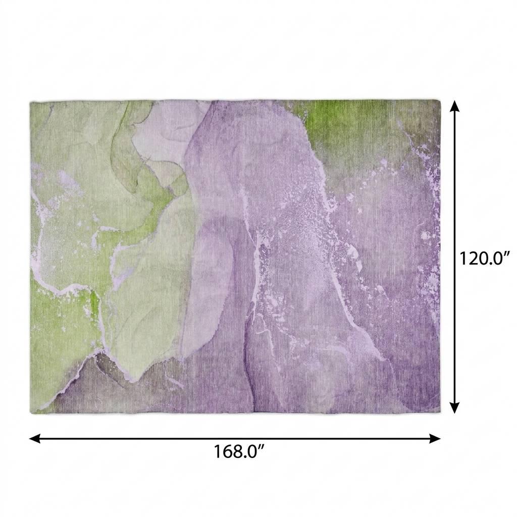 10' X 14' Purple And Lilac Abstract Shag Washable Area Rug With UV Protection - HomeRoots - Flyclothing LLC