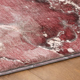 10' X 14' Merlot And Burgundy Abstract Shag Washable Area Rug With UV Protection - HomeRoots - Flyclothing LLC