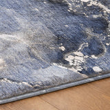 3' X 5' Navy Blue And Blue Abstract Shag Washable Area Rug With UV Protection - HomeRoots - Flyclothing LLC