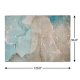 8' X 10' Teal And Taupe Abstract Shag Washable Area Rug With UV Protection - HomeRoots - Flyclothing LLC