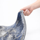 8' Navy Blue And Blue Abstract Shag Washable Round Rug With UV Protection - HomeRoots - Flyclothing LLC