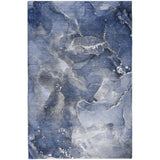 8' X 10' Navy Blue And Blue Abstract Shag Washable Area Rug With UV Protection - HomeRoots - Flyclothing LLC