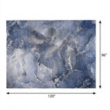 8' X 10' Navy Blue And Blue Abstract Shag Washable Area Rug With UV Protection - HomeRoots - Flyclothing LLC