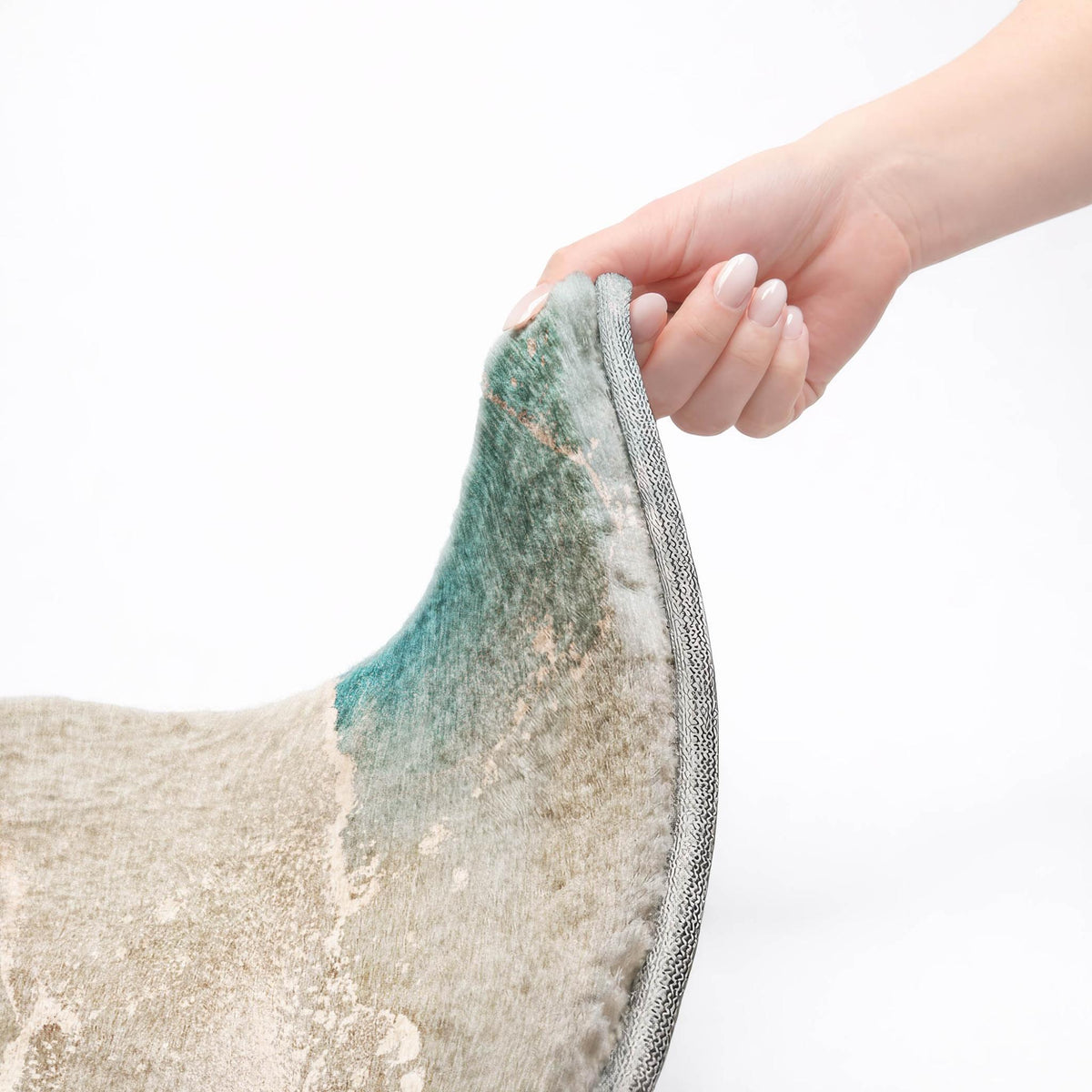 10' X 14' Teal And Taupe Abstract Shag Washable Area Rug With UV Protection - HomeRoots - Flyclothing LLC