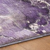 3' X 5' Purple And Lavender Abstract Shag Washable Area Rug With UV Protection - HomeRoots - Flyclothing LLC