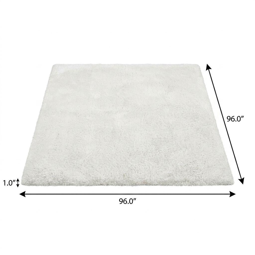 8' Purple And Lavender Abstract Shag Washable Round Rug With UV Protection - HomeRoots - Flyclothing LLC
