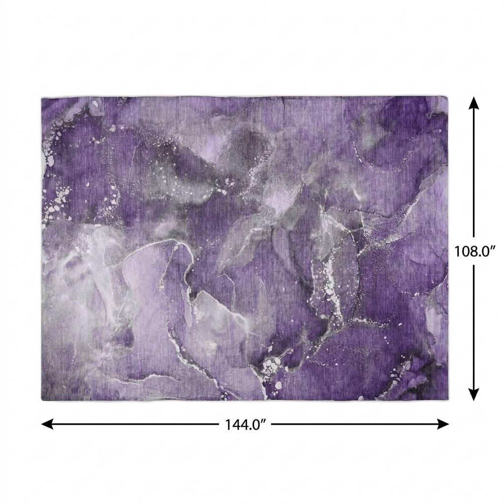 9' X 12' Purple And Lavender Abstract Shag Washable Area Rug With UV Protection - HomeRoots - Flyclothing LLC