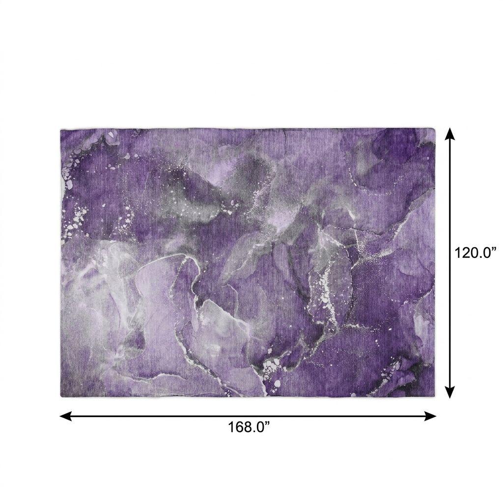 10' X 14' Purple And Lavender Abstract Shag Washable Area Rug With UV Protection - HomeRoots - Flyclothing LLC