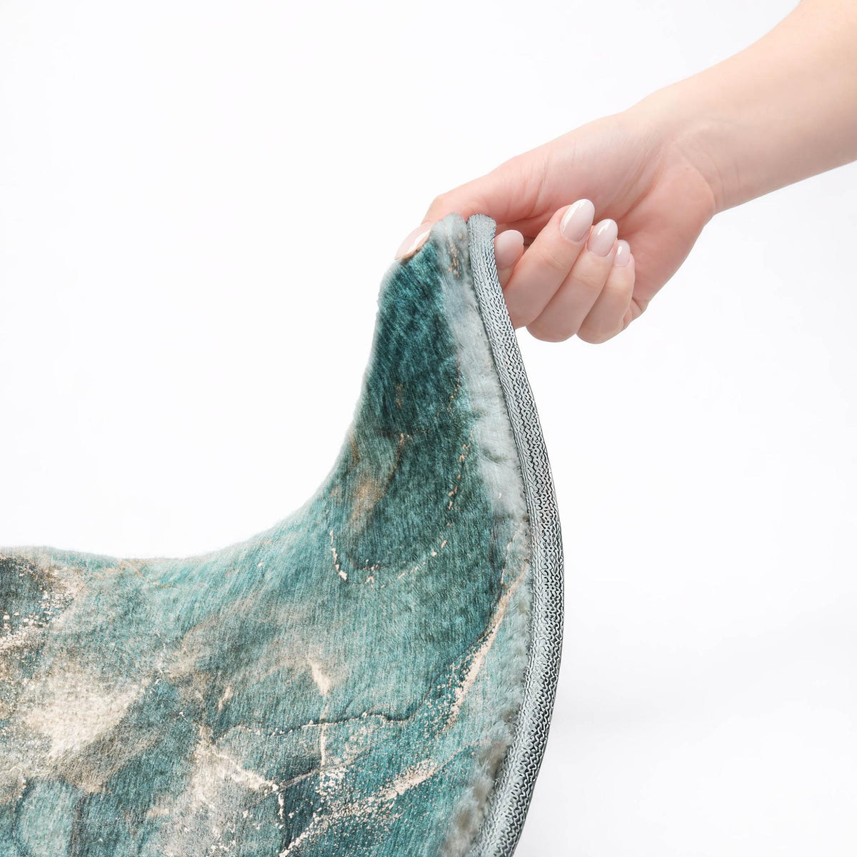 3' X 5' Teal And Aqua Abstract Shag Washable Area Rug With UV Protection - HomeRoots - Flyclothing LLC