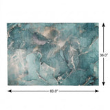 3' X 5' Teal And Aqua Abstract Shag Washable Area Rug With UV Protection - HomeRoots - Flyclothing LLC