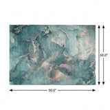 5' X 8' Teal And Aqua Abstract Shag Washable Area Rug With UV Protection - HomeRoots - Flyclothing LLC