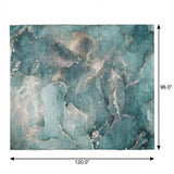 8' X 10' Teal And Aqua Abstract Shag Washable Area Rug With UV Protection - HomeRoots - Flyclothing LLC