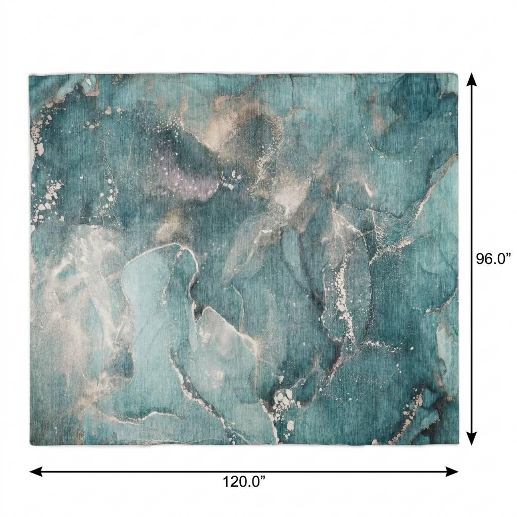 8' X 10' Teal And Aqua Abstract Shag Washable Area Rug With UV Protection - HomeRoots - Flyclothing LLC