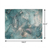9' X 12' Teal And Aqua Abstract Shag Washable Area Rug With UV Protection - HomeRoots - Flyclothing LLC