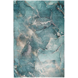 10' X 14' Teal And Aqua Abstract Shag Washable Area Rug With UV Protection - HomeRoots - Flyclothing LLC