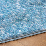 10' X 14' Blue And Denim Blue Geometric Shag Washable Area Rug With UV Protection - HomeRoots - Flyclothing LLC
