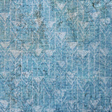10' X 14' Blue And Denim Blue Geometric Shag Washable Area Rug With UV Protection - HomeRoots - Flyclothing LLC