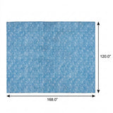10' X 14' Blue And Denim Blue Geometric Shag Washable Area Rug With UV Protection - HomeRoots - Flyclothing LLC