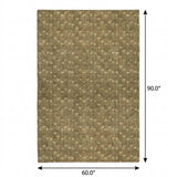 5' X 8' Brown And Beige Geometric Shag Washable Area Rug With UV Protection - HomeRoots - Flyclothing LLC