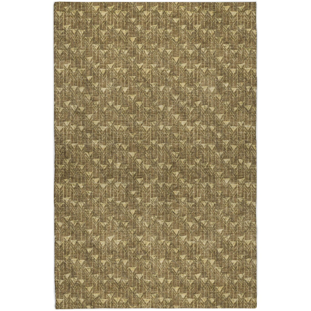 10' X 14' Brown And Beige Geometric Shag Washable Area Rug With UV Protection - HomeRoots - Flyclothing LLC