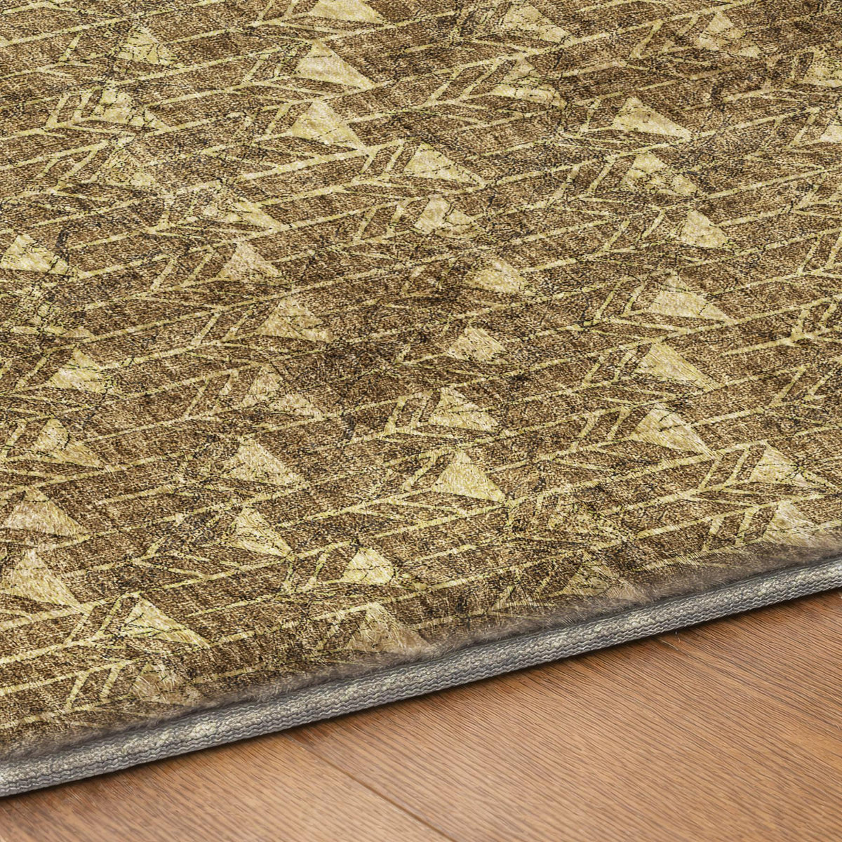 10' X 14' Brown And Beige Geometric Shag Washable Area Rug With UV Protection - HomeRoots - Flyclothing LLC