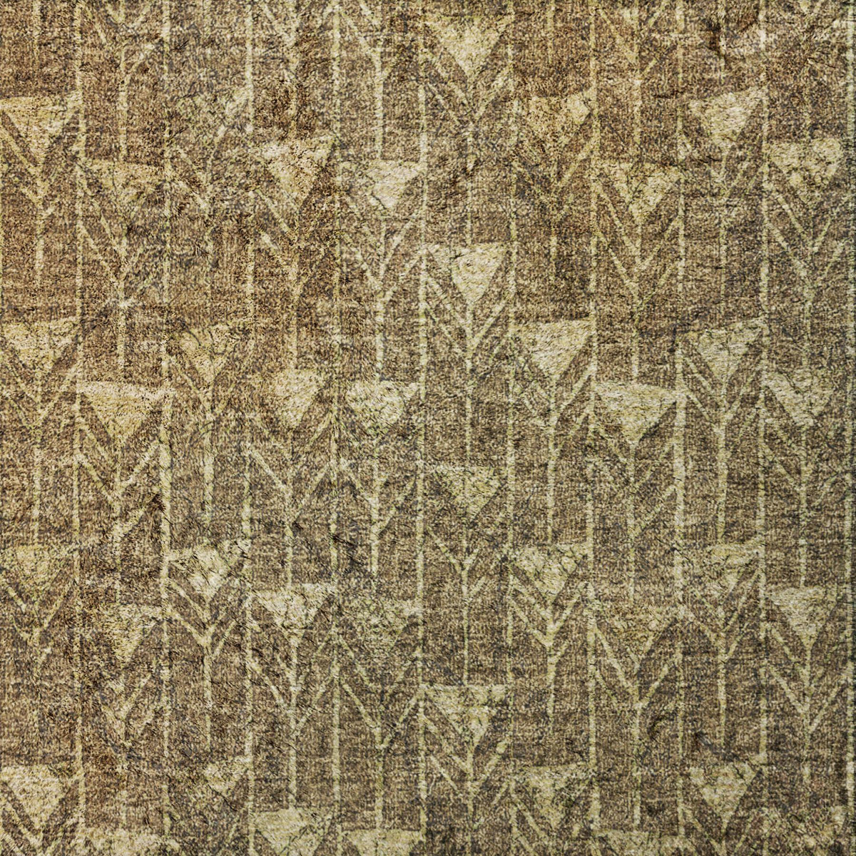 10' X 14' Brown And Beige Geometric Shag Washable Area Rug With UV Protection - HomeRoots - Flyclothing LLC