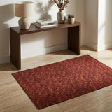 3' X 5' Burgundy And Gold Geometric Shag Washable Area Rug With UV Protection - HomeRoots - Flyclothing LLC