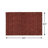 3' X 5' Burgundy And Gold Geometric Shag Washable Area Rug With UV Protection - HomeRoots - Flyclothing LLC