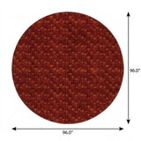 8' Burgundy And Gold Geometric Shag Washable Round Rug With UV Protection - HomeRoots - Flyclothing LLC