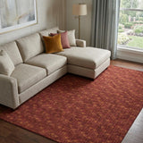 8' X 10' Burgundy And Gold Geometric Shag Washable Area Rug With UV Protection - HomeRoots - Flyclothing LLC