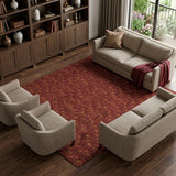9' X 12' Burgundy And Gold Geometric Shag Washable Area Rug With UV Protection - HomeRoots - Flyclothing LLC