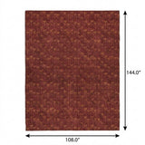 9' X 12' Burgundy And Gold Geometric Shag Washable Area Rug With UV Protection - HomeRoots - Flyclothing LLC
