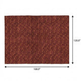 10' X 14' Burgundy And Gold Geometric Shag Washable Area Rug With UV Protection - HomeRoots - Flyclothing LLC