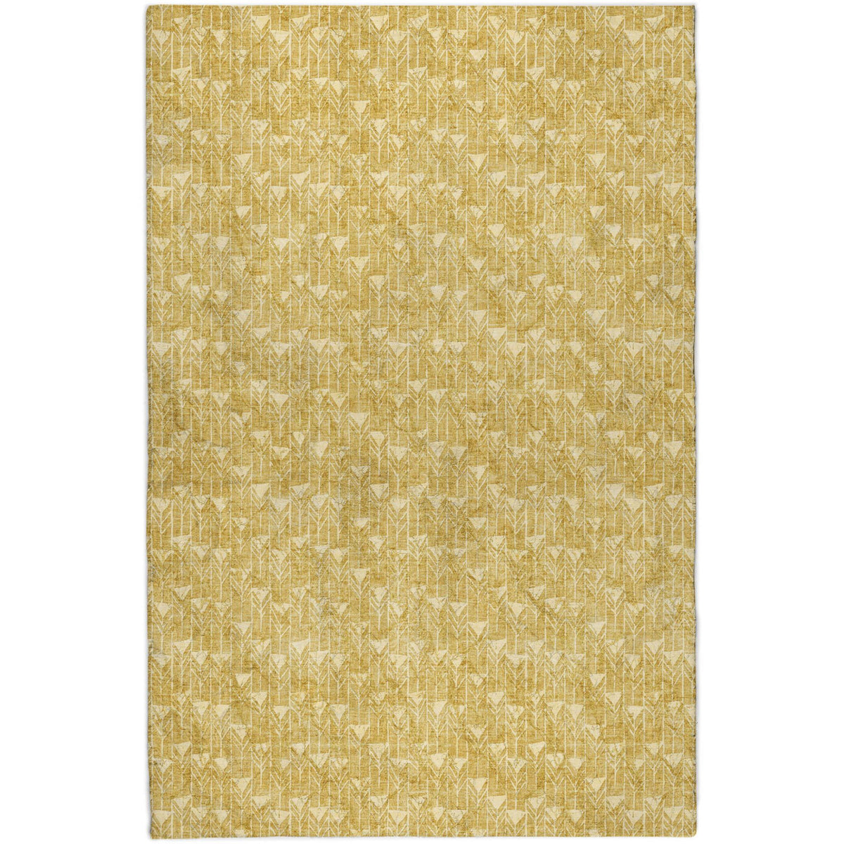3' X 5' Gold And Beige Geometric Shag Washable Area Rug With UV Protection - HomeRoots - Flyclothing LLC