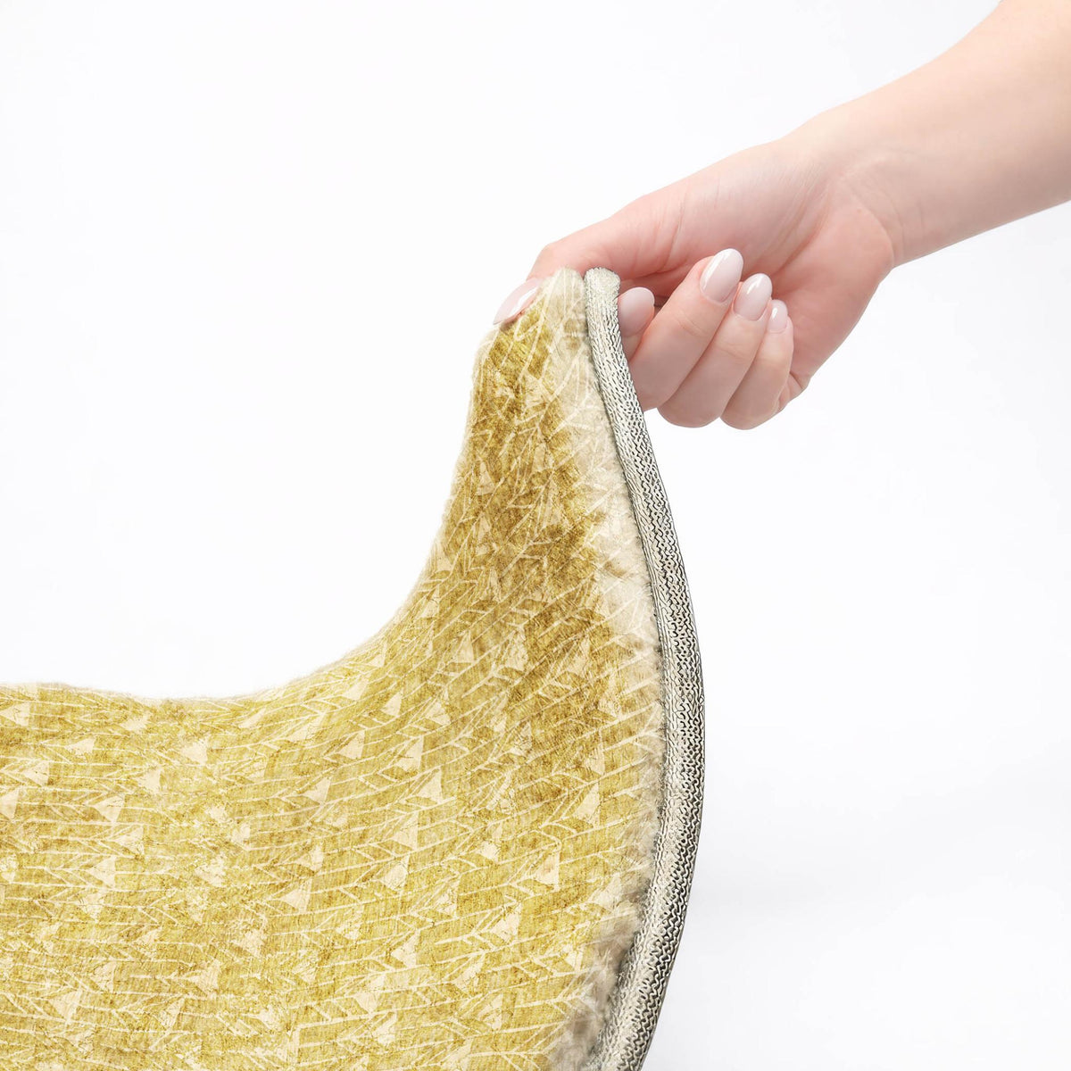 3' X 5' Gold And Beige Geometric Shag Washable Area Rug With UV Protection - HomeRoots - Flyclothing LLC