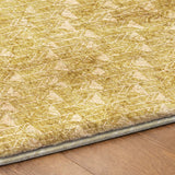 3' X 5' Gold And Beige Geometric Shag Washable Area Rug With UV Protection - HomeRoots - Flyclothing LLC