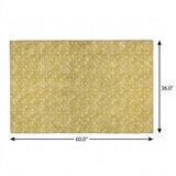 3' X 5' Gold And Beige Geometric Shag Washable Area Rug With UV Protection - HomeRoots - Flyclothing LLC