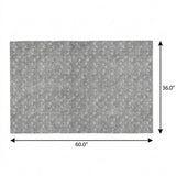 3' X 5' Gray And Silver Geometric Shag Washable Area Rug With UV Protection - HomeRoots - Flyclothing LLC