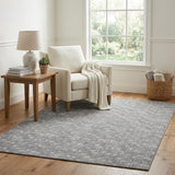 5' X 8' Gray And Silver Geometric Shag Washable Area Rug With UV Protection - HomeRoots - Flyclothing LLC