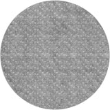 8' Gray And Silver Geometric Shag Washable Round Rug With UV Protection - HomeRoots - Flyclothing LLC