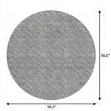 8' Gray And Silver Geometric Shag Washable Round Rug With UV Protection - HomeRoots - Flyclothing LLC