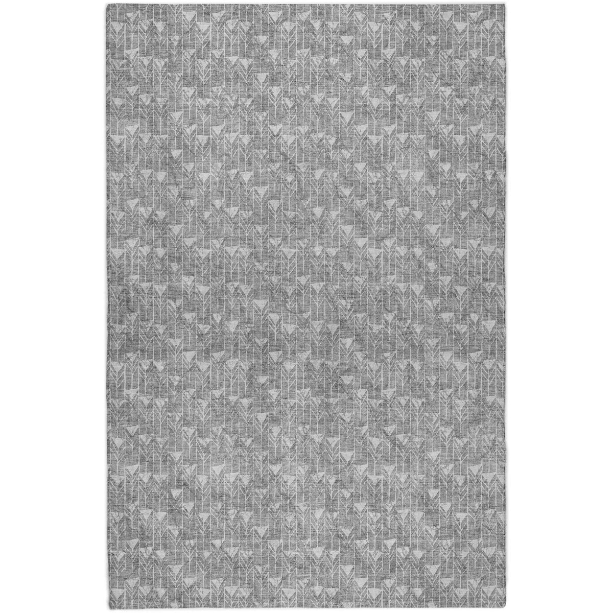 8' X 10' Gray And Silver Geometric Shag Washable Area Rug With UV Protection - HomeRoots - Flyclothing LLC