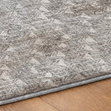 8' X 10' Gray And Silver Geometric Shag Washable Area Rug With UV Protection - HomeRoots - Flyclothing LLC