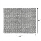 8' X 10' Gray And Silver Geometric Shag Washable Area Rug With UV Protection - HomeRoots - Flyclothing LLC