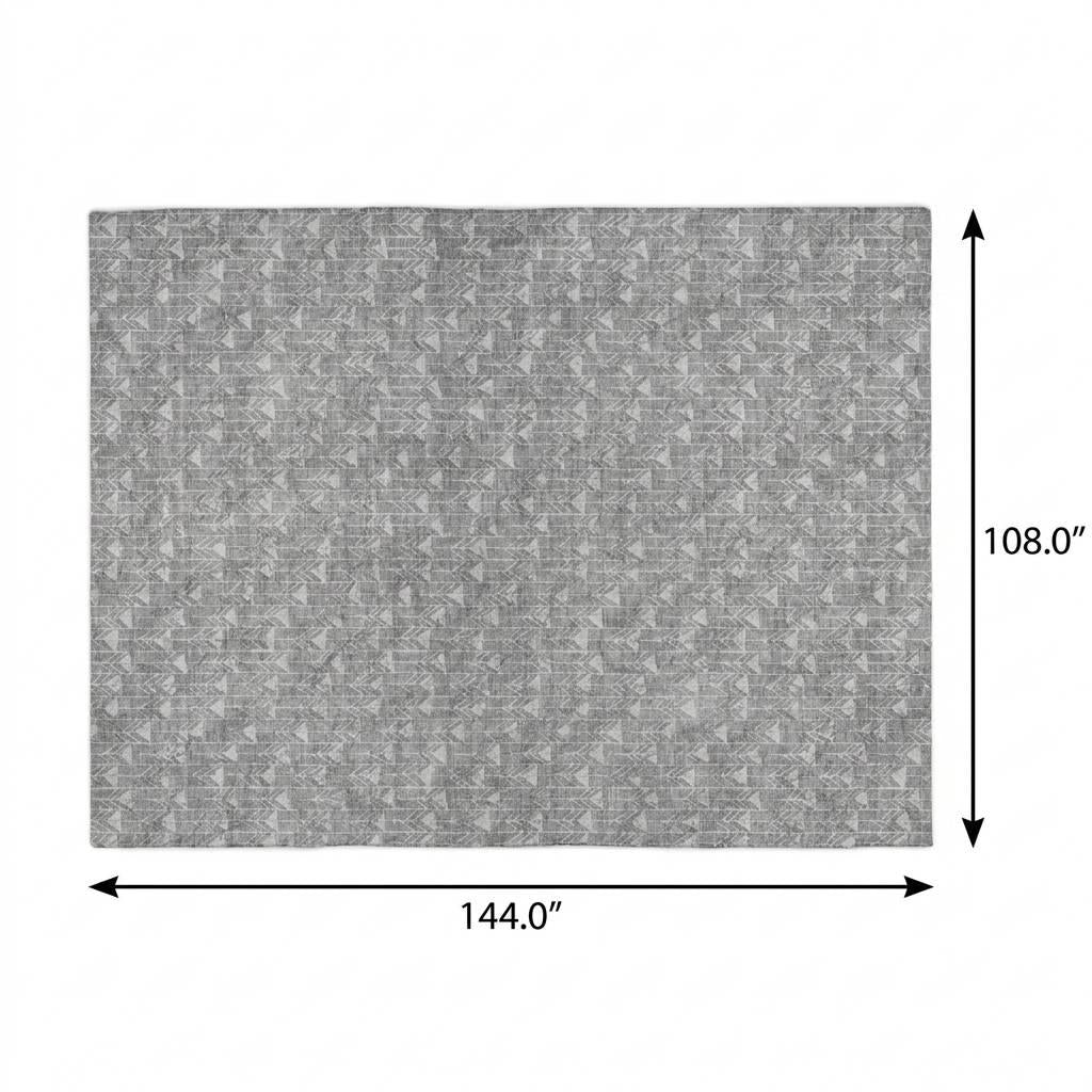 9' X 12' Gray And Silver Geometric Shag Washable Area Rug With UV Protection - HomeRoots - Flyclothing LLC